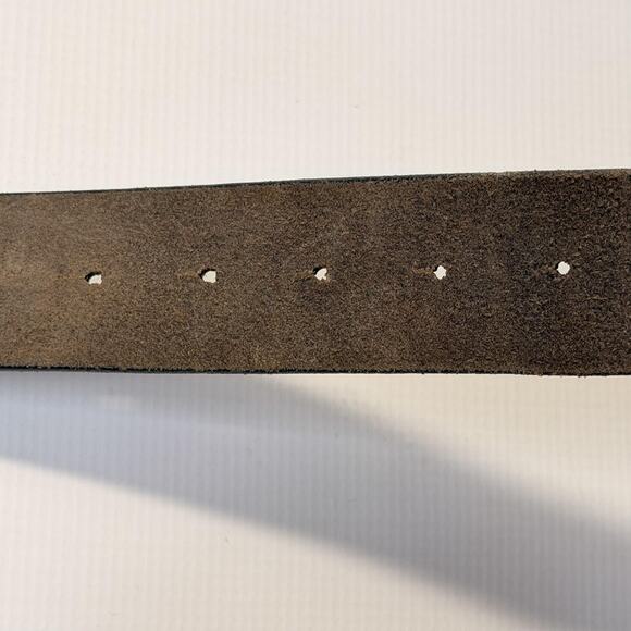 Brave Leather Belt Womens 26 Black Removable Buckle Distressed Silver Western - Picture 5 of 12